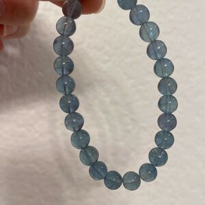Mint Aquamarine Bracelet | Aqua Green Blue Crystal | Stretch | Size 6-7mm Beads